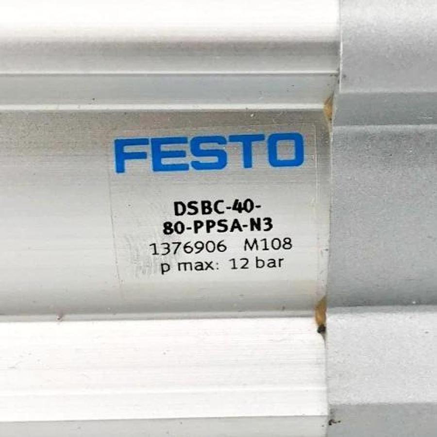 New Festo DSBC-40-80-PPSA-N3 Pneumatic Cylinder 1.2MPa 1376906 - No Box