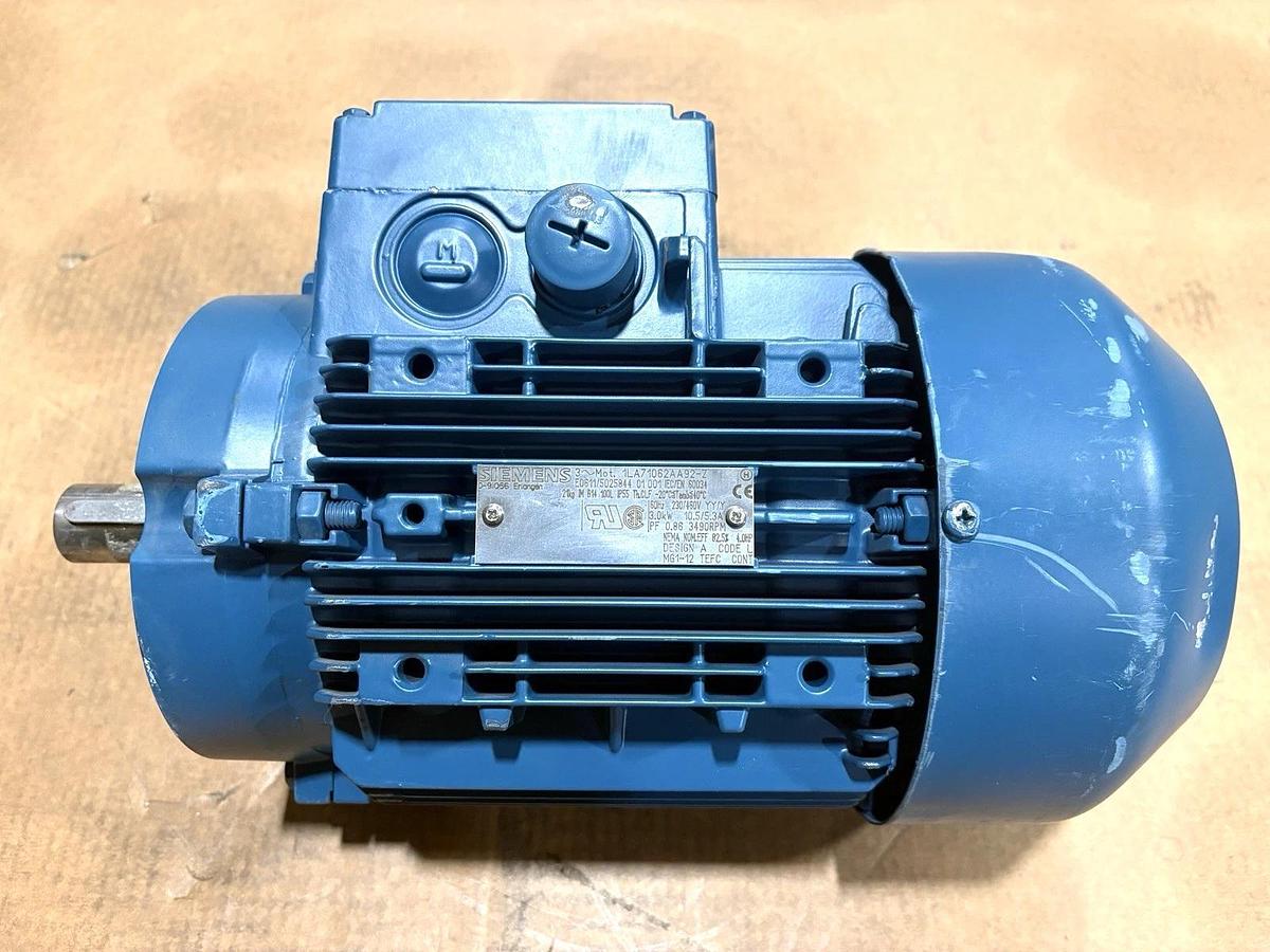 New Siemens 1LA71062AA92-Z 3kW TEFC Electric Motor 230/460V 3490RPM