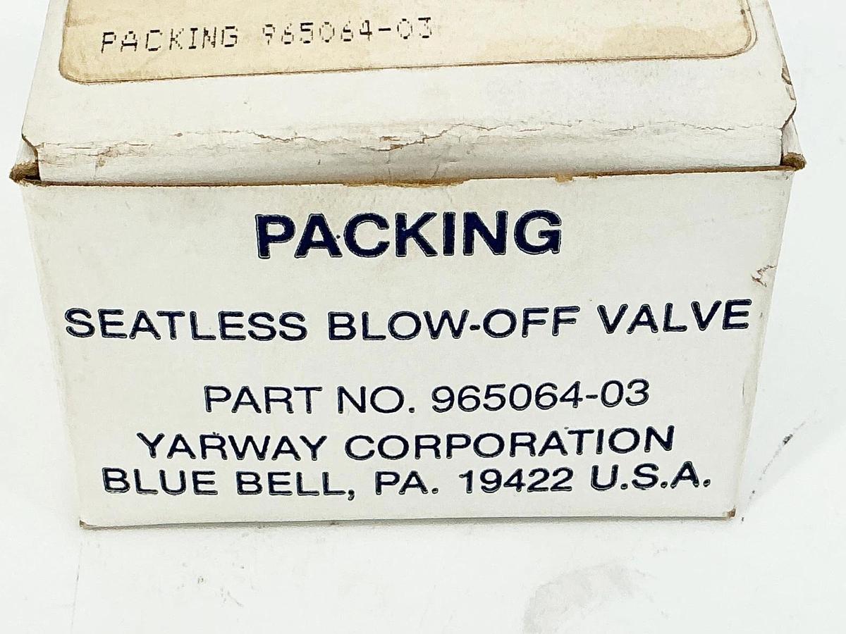 New Yarway 965064-03 Packing For Seatless Blow-Off Valve Seal