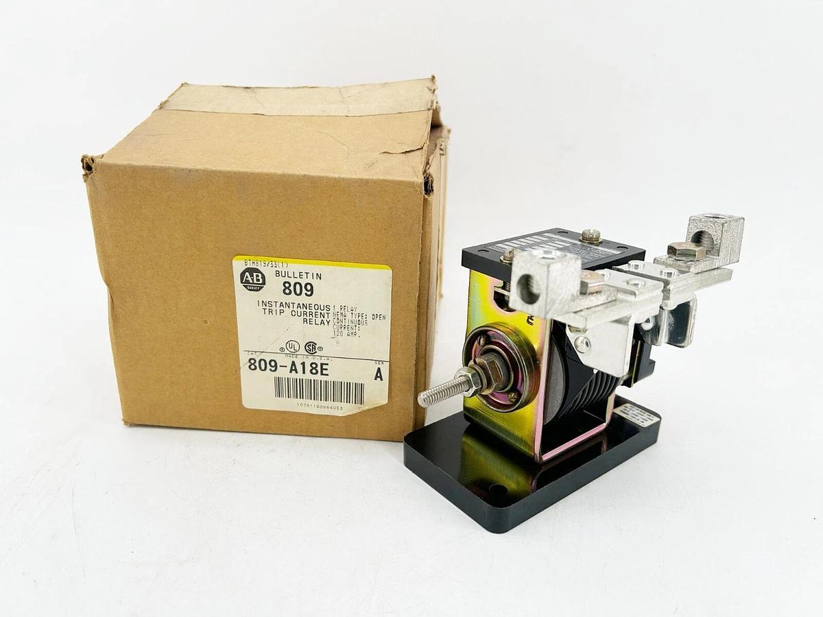 New Allen Bradley 809-A18E Ser. A Instantaneous Trip Current Relay 120A 1NO