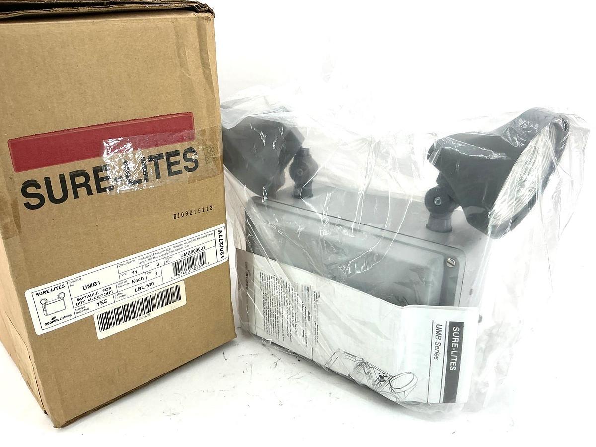 New Cooper Lighting UMB1 Sure-Lites Wet Location Emergency Light 6V 18W Max