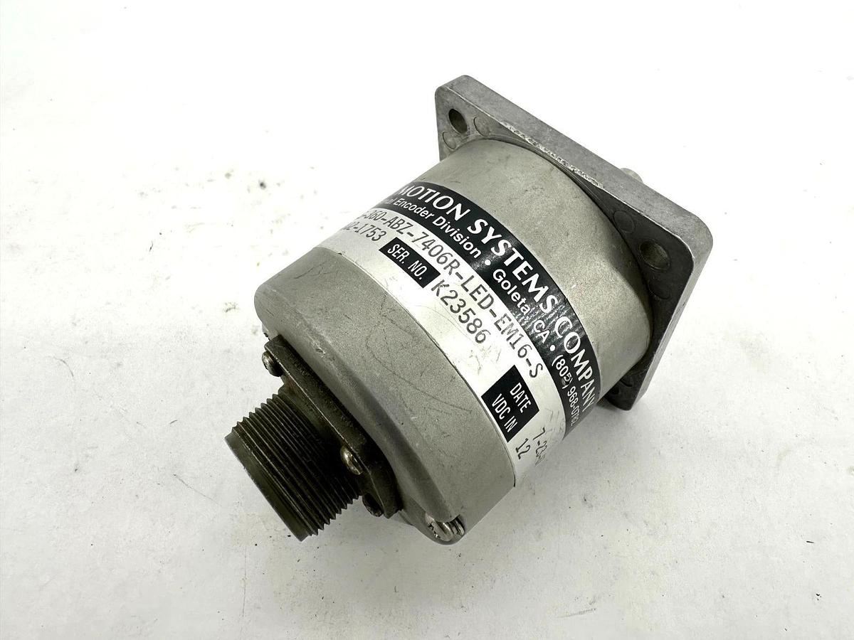 Used BEI H25D-SS-360-ABZ-7406R-LED-EM16-S Encoder 7 Pin