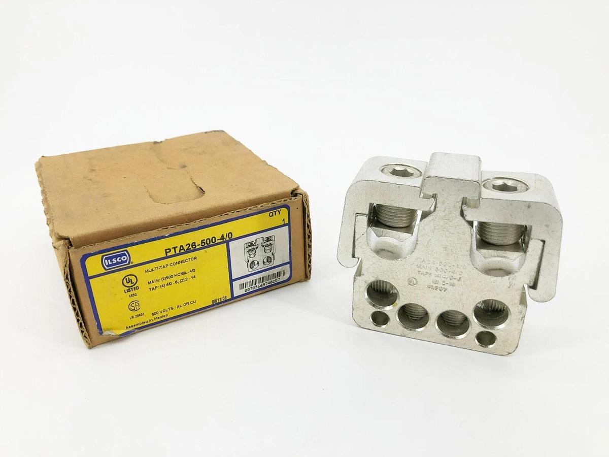 New Ilsco PTA26-500-4/0 Multi-Tap Connector 2 Port 250 MCM - 10 AWG