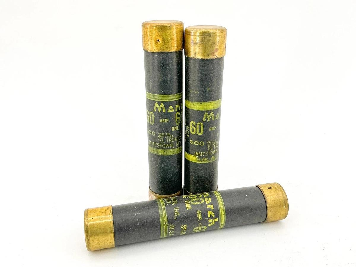 New Lot of 3 Monarch OT60/600 One Time Fuse 60A 600V - No Box