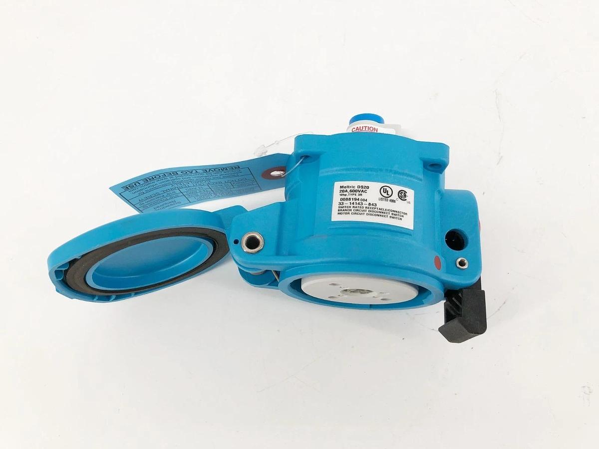 New Meltric 33-14143-843 Pin & Sleeve Receptacle DS20 20A 600VAC