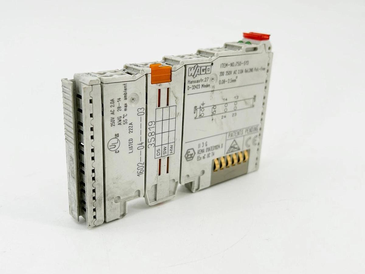 New Wago 750-513 Output Module 2 Channel Relay Output 250V 2A - No Box
