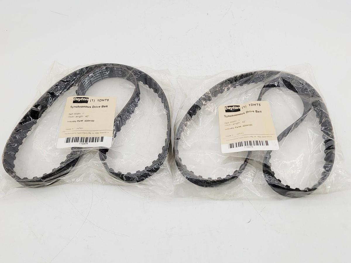Lot of 2 New Dayton 1DHT5 Synchronous Drive Belt 420H100 1" Width