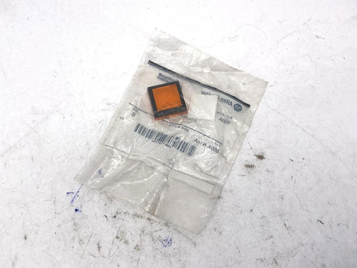 Lot of 2 New Allen Bradley 800A-N10A Pushbutton Large Square Lens Cap Amber