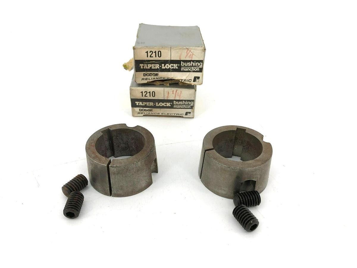 Lot of 2 New Dodge 1210 1-1/4 Taper-Lock Bushings 1.25" Bore