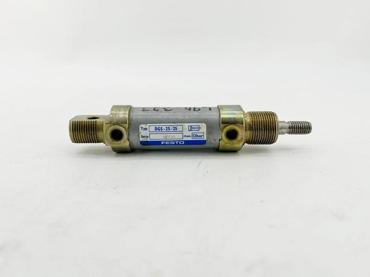 New Festo DGS-25-25 Pneumatic Cylinder 12Bar 25mm Stroke 25mm Bore