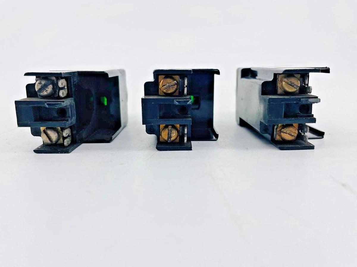 Used Lot of 3 Allen Bradley 800MR-Q24S Pilot Light Green 24V Ser D