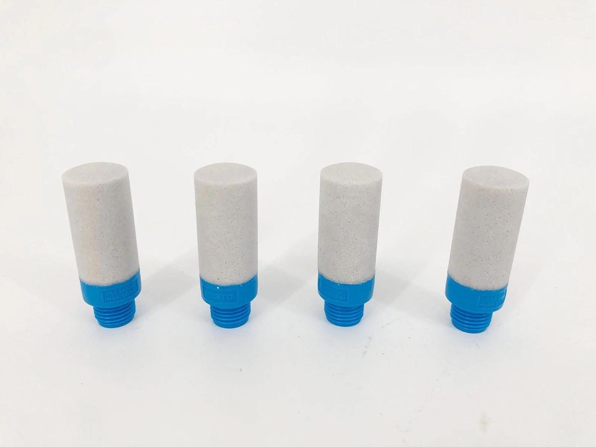 Lot of 4 New Festo UC-1/4 Pneumatic Mufflers 165004 G 1/4 0-10 bar - No Box