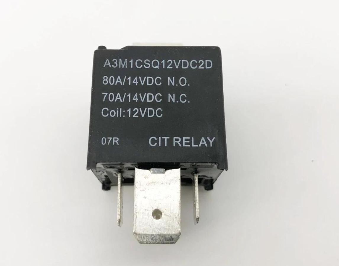 Lot of 2 New CIT Relay A3M1CSQ12VDC2D Relays 12VDC 80A 5 Pin