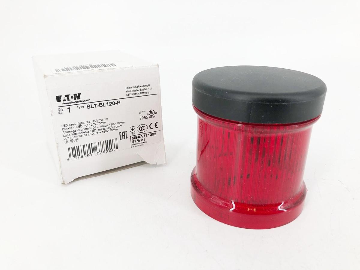 New Eaton SL7-BL120-R Red Flashing LED Stacklight 110/120VAC 70mm