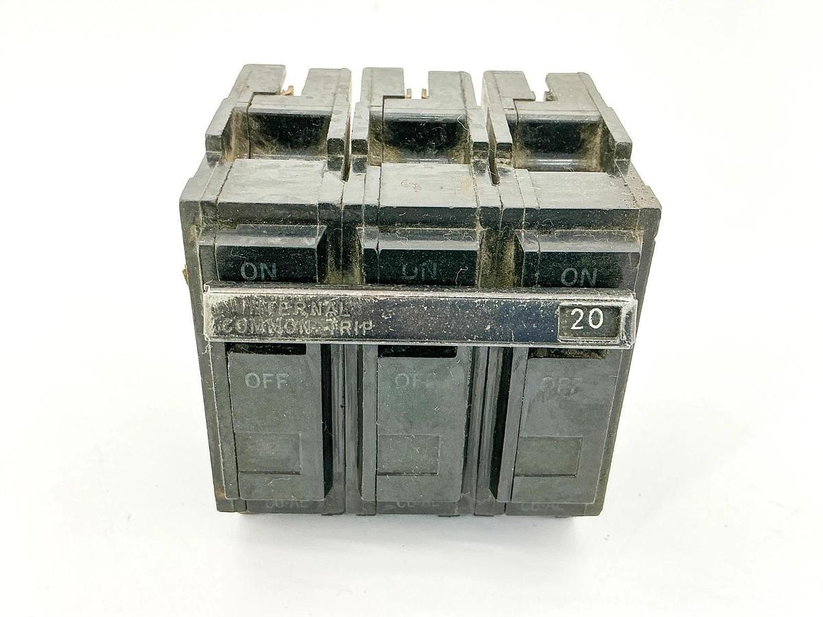 Used General Electric THQL32020 Circuit Breaker 20A 240V 3P Type THQL