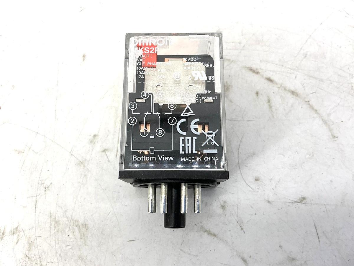 Lot of 2 New OMRON MKS2P-AC250 Relay 8-Pin 10A 250VAC 50/60HZ MKS2P