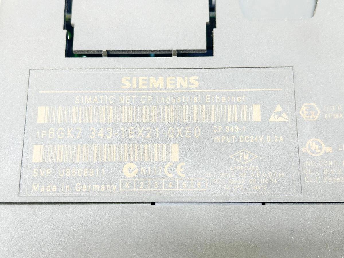 Used Siemens Simatic Net CP Industrial Ethernet 6GK7 343-1EX21-0XE0 DC25V 0.2A