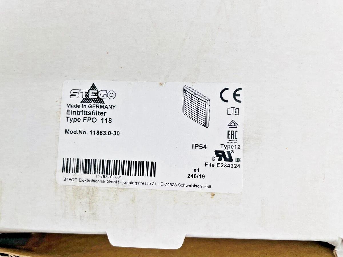 New Stego 11883.0-30 Air Intake Fan Type FPO 118 IP54