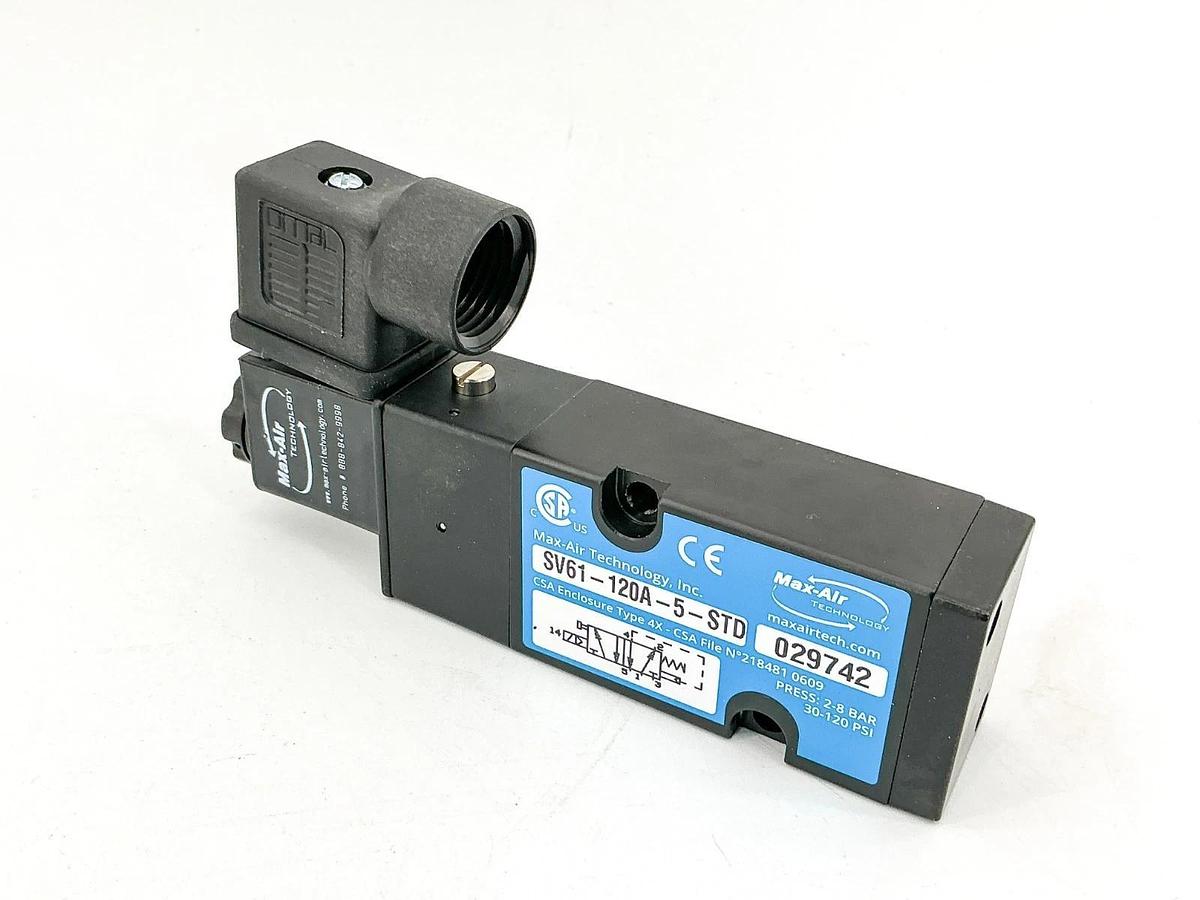 New Max-Air SV61-120A-5-STD Solenoid Valve 30-120PSI 2-8Bar 120Vac 029742
