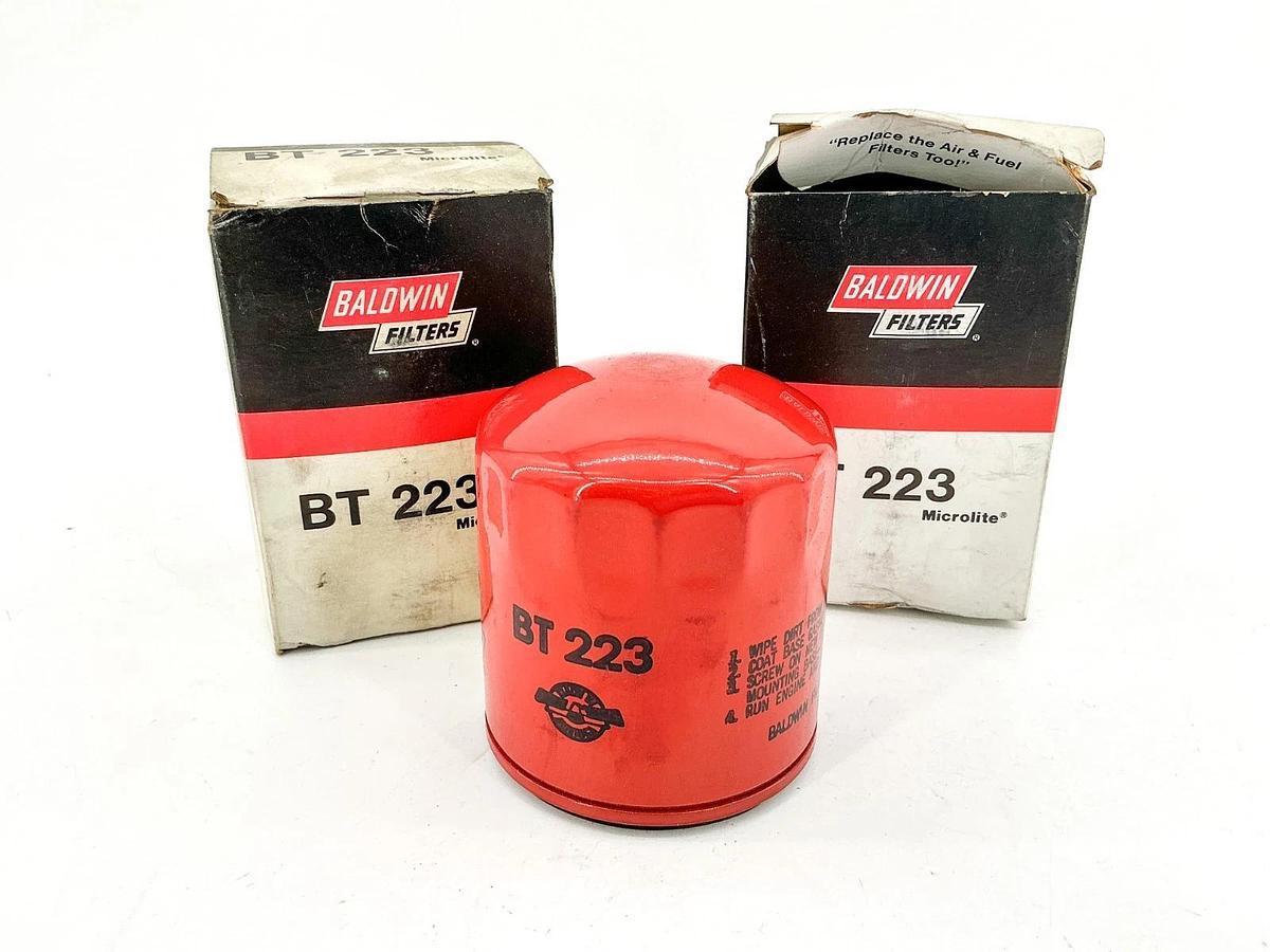 New Lot of 2 Baldwin Filters BT223 Spin On Oil Filter 40 Micron 3/4"