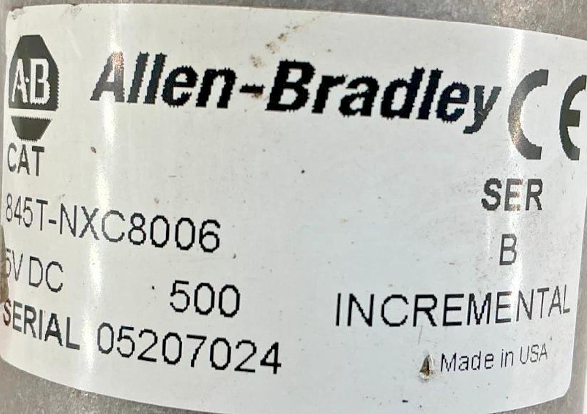 Used Allen Bradley 845T-NXC8006 Ser B Encoder Incremental 5VDC