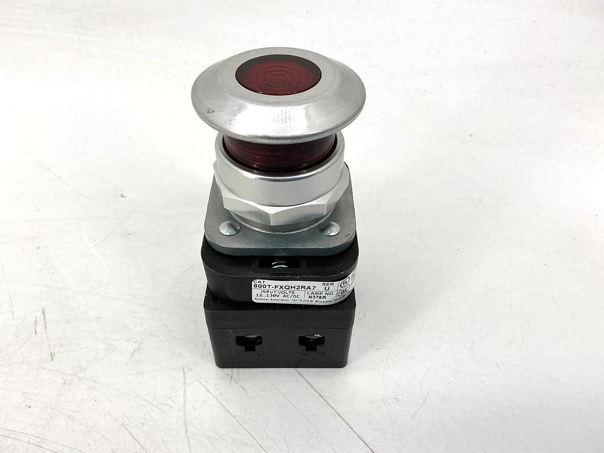 New Allen Bradley 800T-FXQH2RA7 Ser U Push-Pull Device 2Pos Red LED Lamp 12-130V