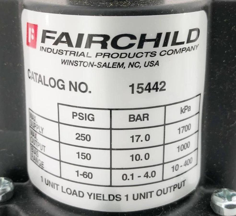 New Fairchild 15442 Positive Bias Relay Model 15 1-60psig 1/4" NPT
