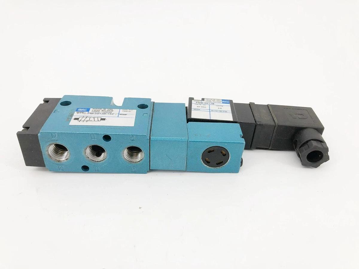 Used MAC Valves 811C-PM-591JB-152 Solenoid Valve 24VDC PME-591JB (For Parts Only)