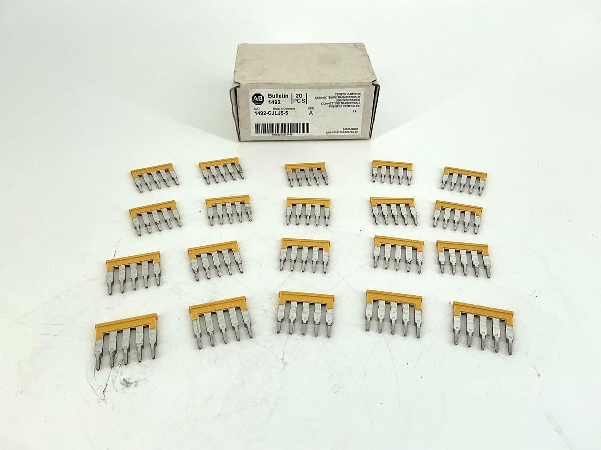 Lot of 20 New Allen Bradley 1492-CJLJ5-5 Ser A Center Jumpers Plug-in 5P
