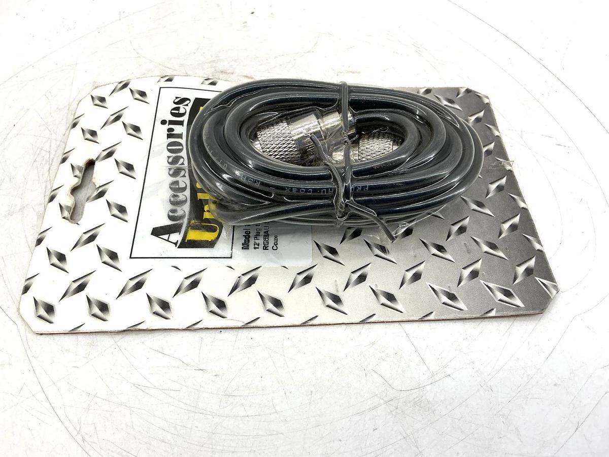 New Accessories Unlimited AUPP12 Coax Cable w/ Lug Connectors 12ft Plug to Plug