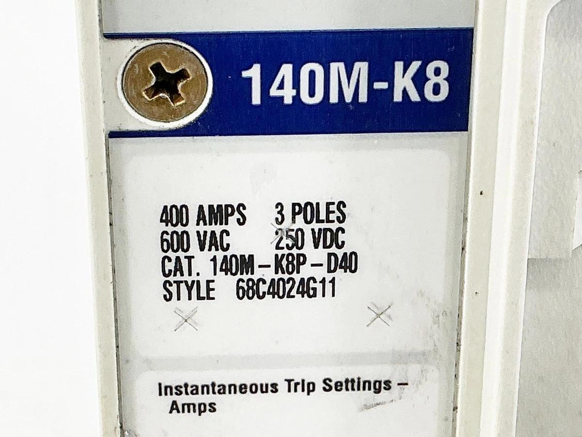 New Allen Bradley 140M-K8P-D40 Circuit Breaker 400A 3P 600Vac 250VDC - No Box