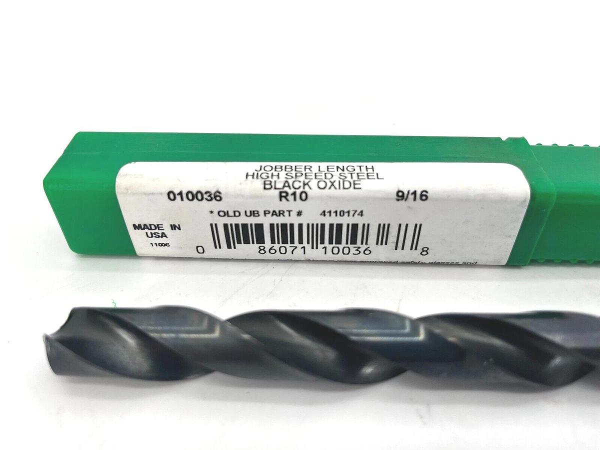 Precision Twist 010036 Drill Bit R10 9/16" Jobber Length Black Oxide