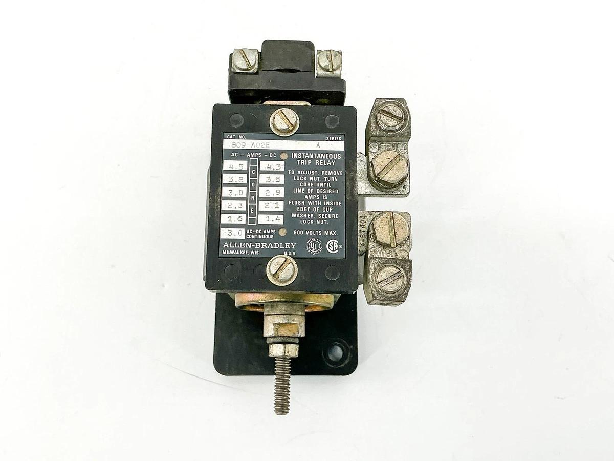 Used Allen Bradley 809-A02E Instantaneous Trip Relay 3A 600V Ser.A