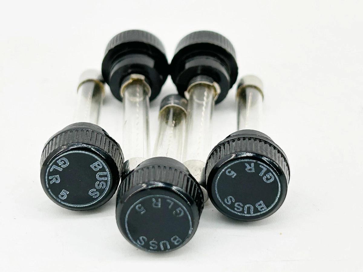 New Box of 5 Bussmann GLR-5 Fast Acting Glass Fuse 5A 300V