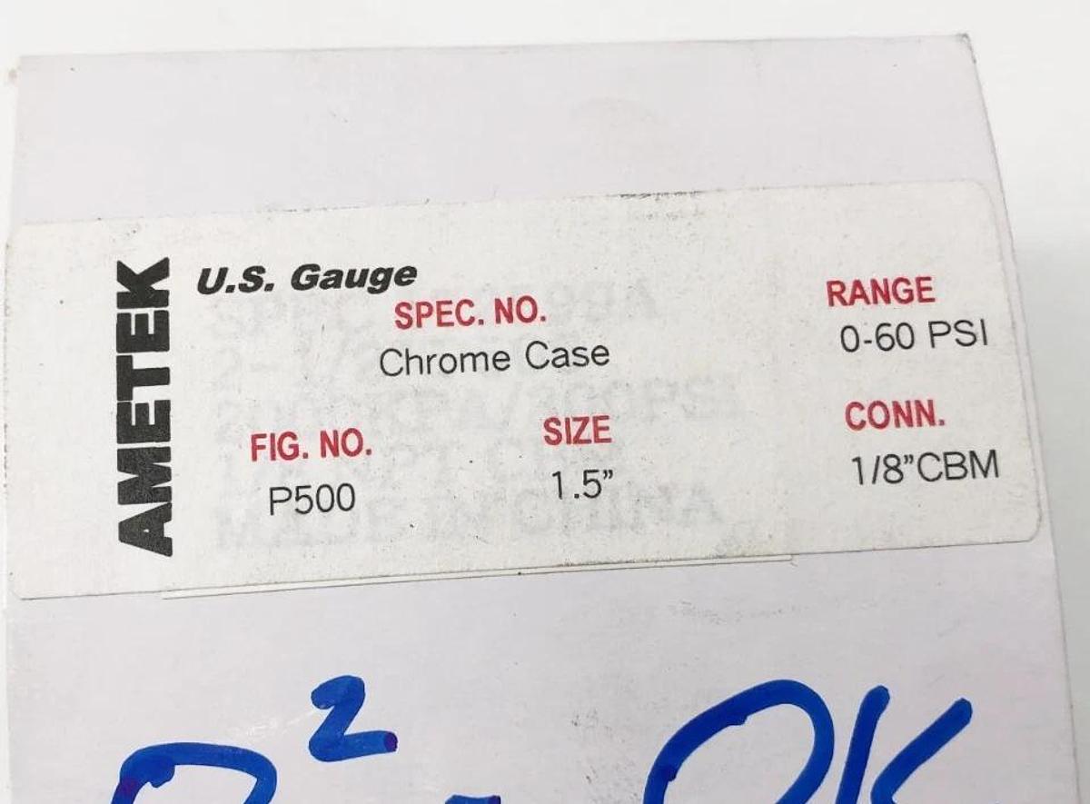 Lot of 2 New Ametek P500 Pressure Gauges 1/8" CBM 0-60psi