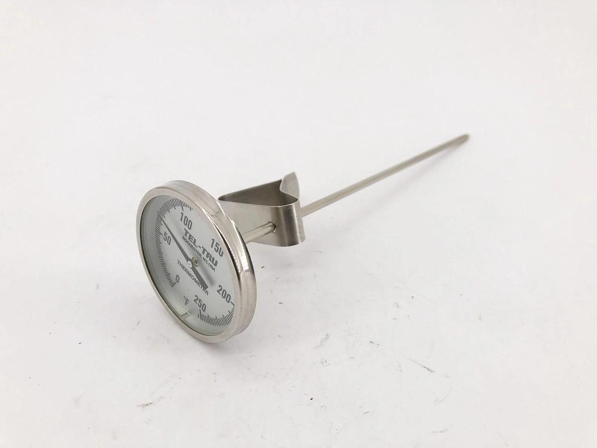 New Tel-Tru LT225R Temp Gauge 0-250 F 8" Stem 304 GLS 150 CLP