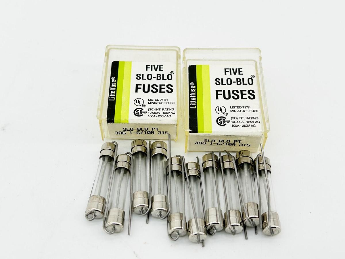 New lot of 10 Littelfuse 3AG 1-6/10A SLO_BLO Glass Fuse 1-6/10A