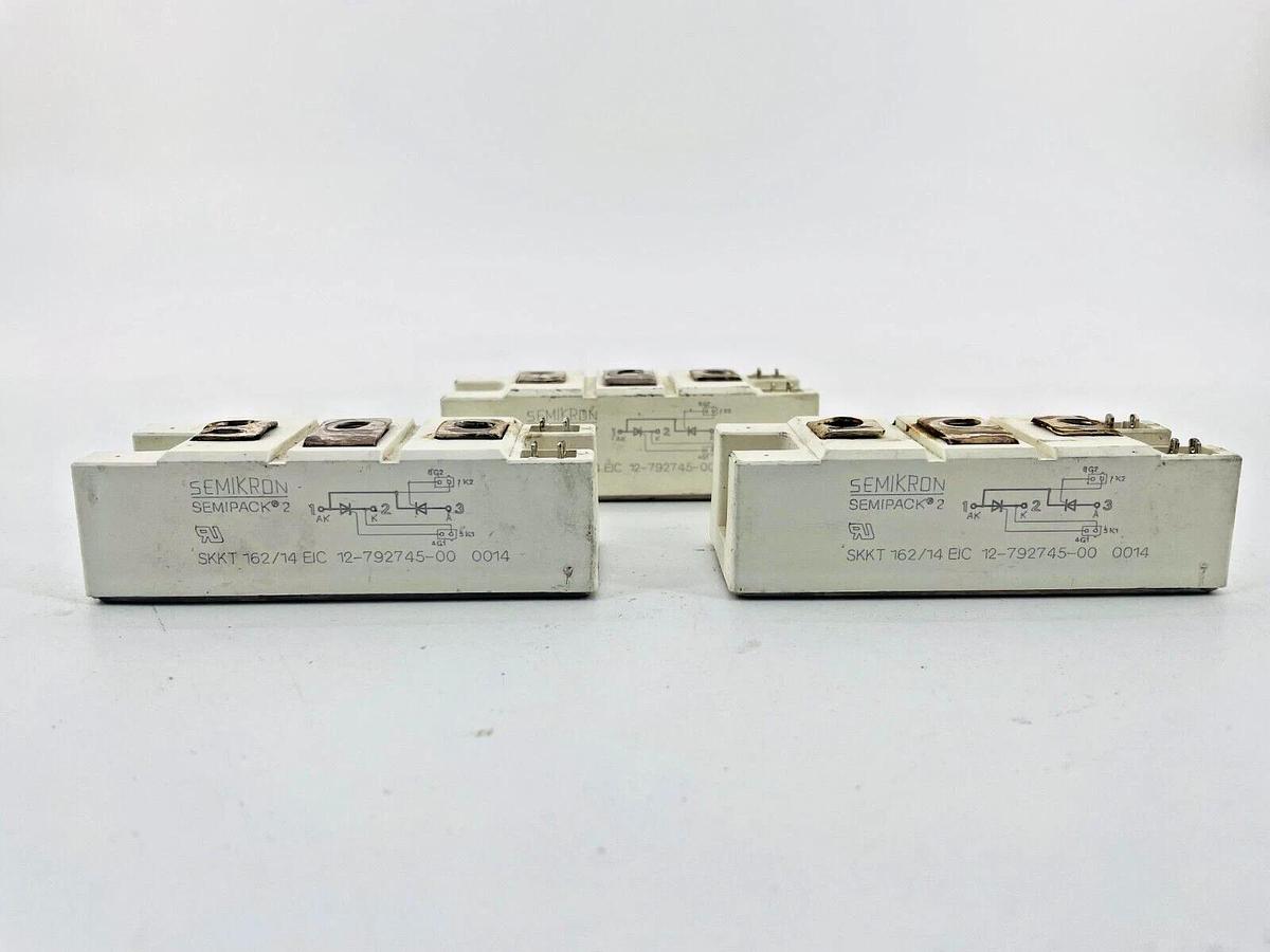 Used Lot of 3 Semikron Semipack 2 12-792745-00 Diode Module SKKT 162/14 EIC