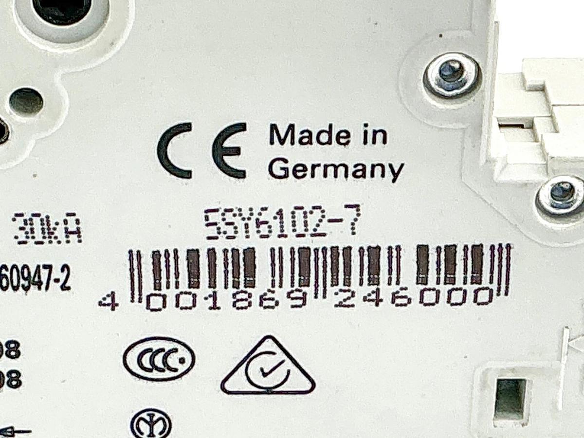 New Lot of 2 Siemens 5SY6102-7 Mini Circuit Breaker 230/400V 1P - No Box