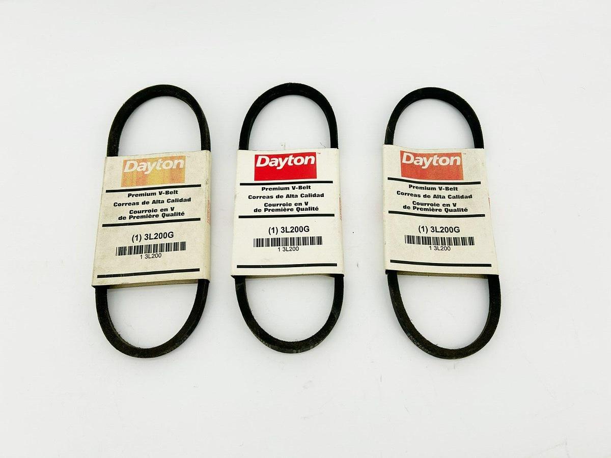 Lot of 3 New Dayton 3L200G Premium V-Belts