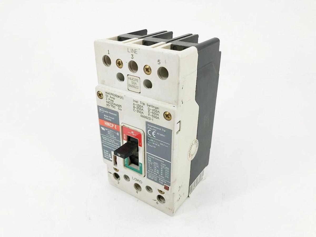 Used Cutler Hammer HMCPE050K2C Motor Circuit Protector Breaker 3P 50 480V