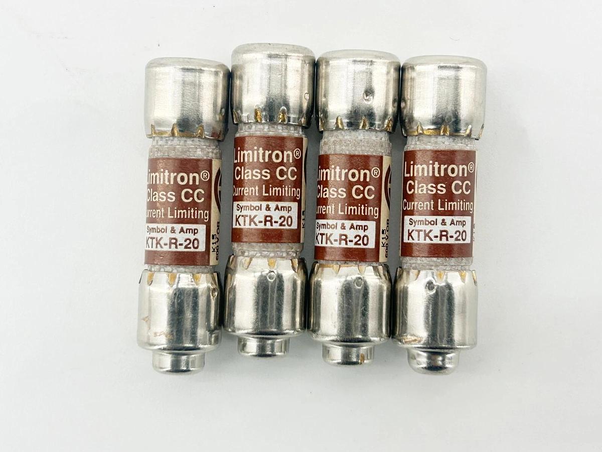 New Lot of 4 Bussmann KTK-R-20 Fast Acting Fise 20A 600V