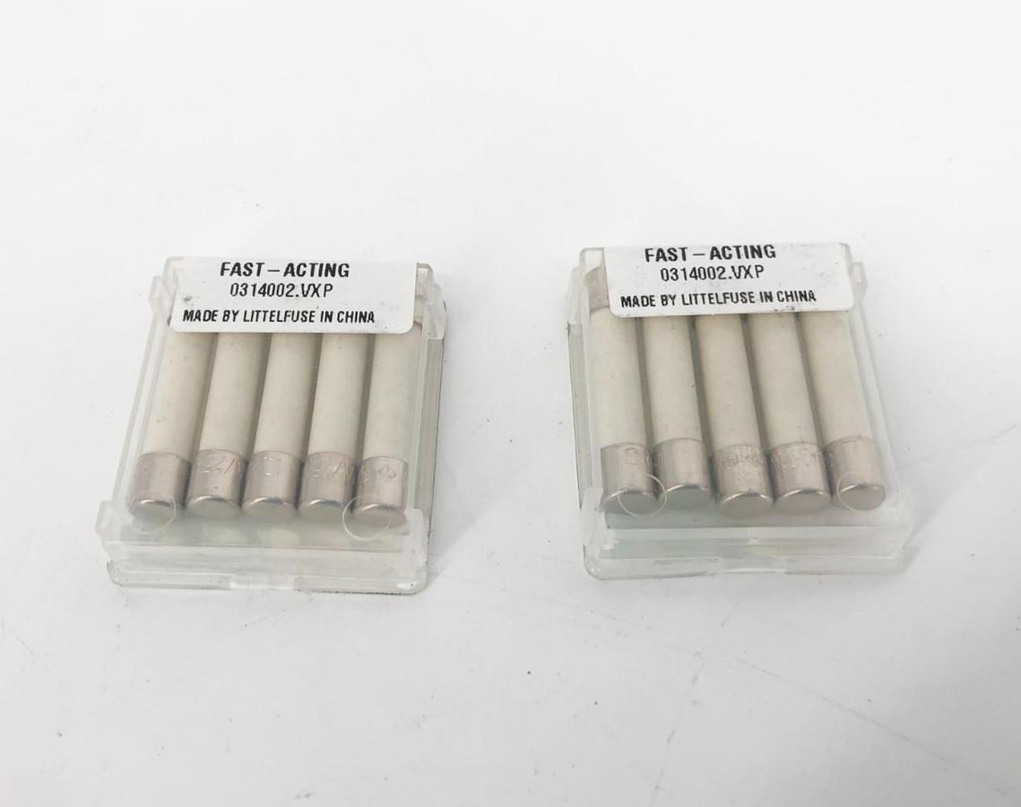 Lot of 10 New Littelfuse 314002P Ceramic Cartridge Fuses 2A 250VAC
