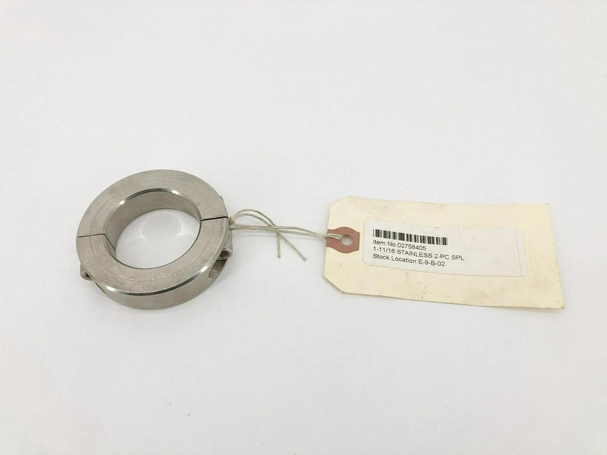 New Climax 2C-168-S Two-Piece Split Clamp Collar Stainless Steel 1-11/16" ID