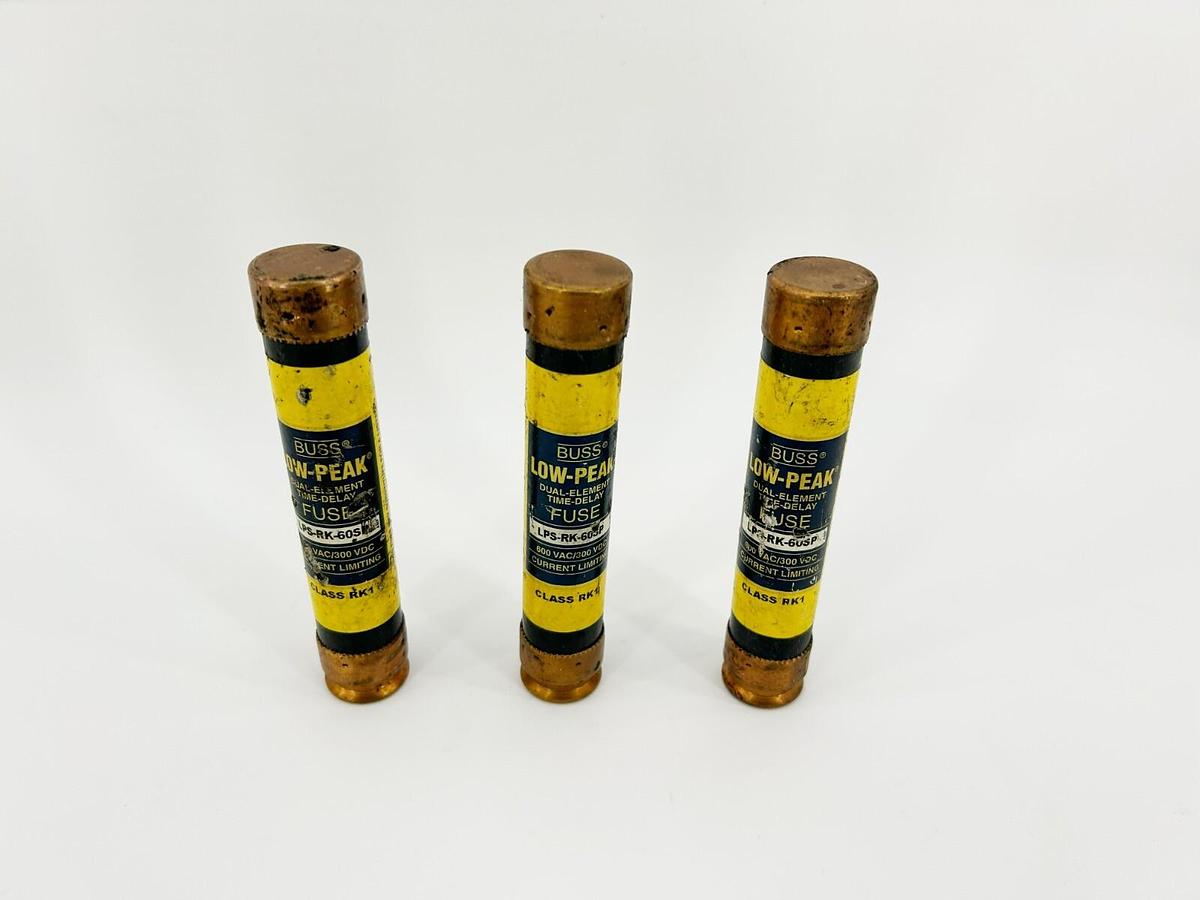 Lot of 3 New Buss lLPS-RK-60SP Fuses 600VAC 300VDC