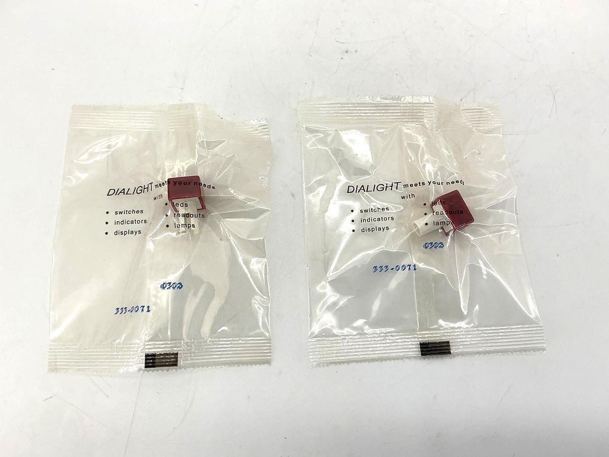 Lot of 2 New Dialight 333-0071 Illuminated Switch/Pushbutton Cap Rectangle Red