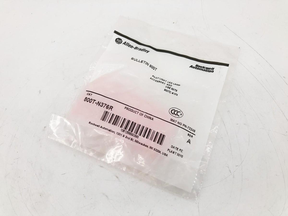 New Allen-Bradley 800T-N376R Ser. A Red Pilot Light LED Lamp
