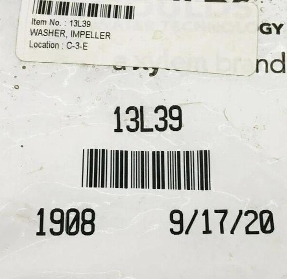 Lot of 2 New Goulds 13L39 Impeller Washers