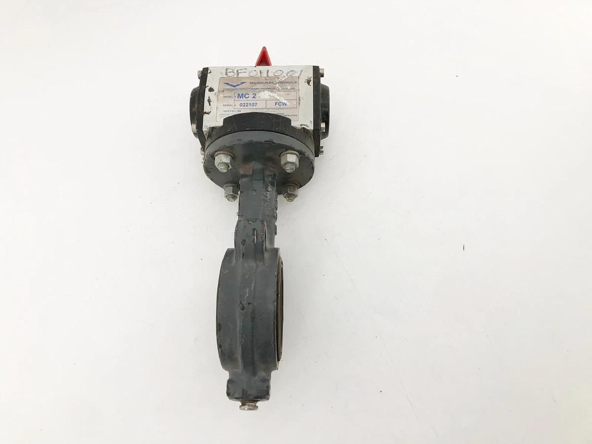 Used Milwaukee Controls MC 2 Pneumatic Actuator w/ CW223 Butterfly Valve