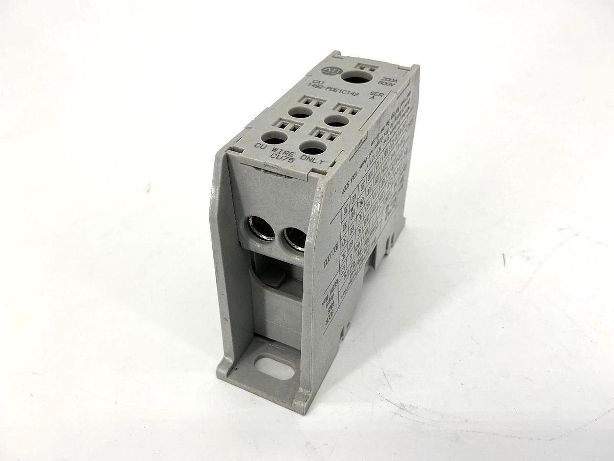 Used Allen Bradley 1492-PDE1C142 Ser A Enclosed Power Distribution Block 1P 200A 600V